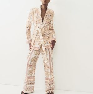Elara Printed Linen Blazer